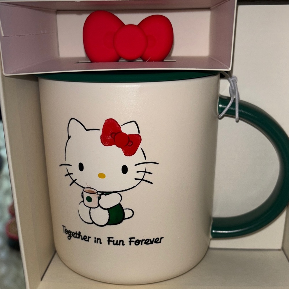 Sanrio Hello Kitty Starbucks Mug with Green Handle